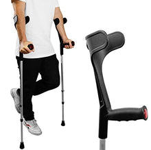 Load image into Gallery viewer, PEPE Mobility Forearm Crutches for Adults (x2 Units) Open Cuff, Adjustable Height, Aluminium, Made in Europe