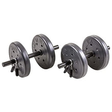 Load image into Gallery viewer, US Weight 105 Pound Barbell Weight Set , Adjustable with Two Dumbbell Bars and Full 6 Ft Bar, Black