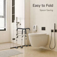 Load image into Gallery viewer, Loyoda Toilet Safety Rails,Height-Adjustable Toilet Frame Width-Adjustable Toilet Handles Foldable Toilet Rail Provides Support for Seniors , Pregnant ,Disabled (Gray)