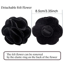 Load image into Gallery viewer, ARING PET Velvet Dog Collars, Black Soft Pet Collar with Detachable Felt Flower Metal Buckle for Puppy Small Medium Large Boy Girl Dogs-M