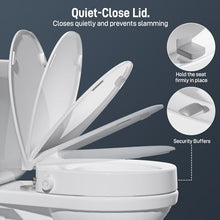 Load image into Gallery viewer, BIGCOW Raised Toilet Seat with Bidet - Round, Soft Close, 3" Height - Dual Nozzle (Frontal & Rear Wash) with Adjustable Cold Water Pressure and Stainless Steel Inlet (Round)