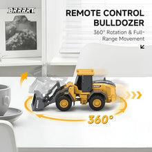 Load image into Gallery viewer, BRRRRT 1/64 RC Bulldozer Toy,Full Proportion RC Construction Vehicles Supports Pushing-Lifting-Moving (Bulldozer).