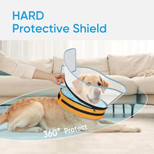 Load image into Gallery viewer, Sponge Dog Cone Collar, Dog Donut Collar After Surgery with Clear Shield, Adjustable Soft Cone for Dogs to Stop Licking-Comfy Cone for Large Medium Small Dogs (DonutBlue,M)