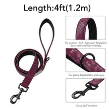 Load image into Gallery viewer, Soft Leather 4ft Dog Collar and Leash Set,Stylish 4ft PU Leather Dog Training Leash, Adjustable Durable Pet Collars with Quick Release Buckle for Large Dogs,Medium Dogs,Terracotta (red-Brown, 4 feet)