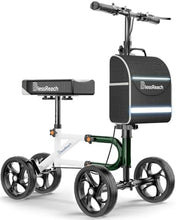Load image into Gallery viewer, BlessReach Knee Scooter Steerable Knee Walker for Foot Injuries Compact Crutch Alternative with Dual Braking System (Green)