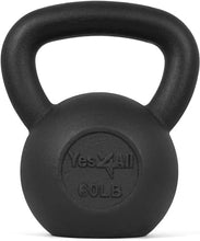 Load image into Gallery viewer, Yes4All 60 lbs Kettlebell Heavy Cast Iron Solid Smooth Handle Weights