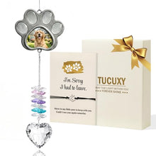 Load image into Gallery viewer, Dog Memorial Gifts for Loss of Dog, Personalized Pet Memorial Crystal Suncatcher with Photo, Pet Loss, Loss of Dog Sympathy Gifts, Dogs and Cat Remembrance Bereavement Passing Away Keepsake