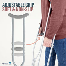 Load image into Gallery viewer, Dynarex Bariatric HD Steel Adult Crutches - Extra Heavy Duty Bariatric Crutches with Underarm Pads