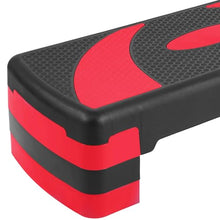 Load image into Gallery viewer, BalanceFrom 31-Inch Lightweight and Portable Aerobic Workout Stepper Platform with Adjustable Height and Raisers, for Home Workout, Black/Red