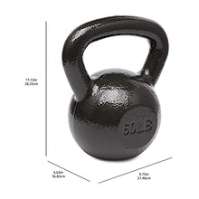 Load image into Gallery viewer, Amazon Basics Cast Iron Kettlebell for Strength Training, Wide Handle, 60 Pounds, Black