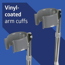 Load image into Gallery viewer, Medline Aluminum Forearm Crutches, Adult, Cuff Size 4", Pack of 2