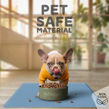 Load image into Gallery viewer, PetHappily Dog Food Mat - Raised Edges Dogs Mat for Food and Water Prevent Spill, Waterproof Cat Food Mats Protect Floors, Easy Clean Dog Bowl Mats for Food and Water, Silicone Pet Food Tray