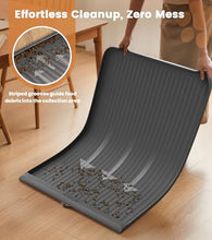 Load image into Gallery viewer, Dog Food Mat 36"x24", Waterproof Pet Feeding Mat with Diversion Grooves and Raised Edges, Large Non-Slip Dog Bowl Mat for Food and Water, Cat Food Mat for Floors, Easy to Clean, Grey