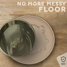 Load image into Gallery viewer, Dog Food Mat Round 10" - Raised Edges Dogs Mat for Food and Water Prevent Spill, Waterproof Cat Food Mats Protect Floors, Easy Clean Dog Bowl Mats for Food and Water, Silicone Pet Feeding Placemats