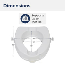 Load image into Gallery viewer, Drive Medical Raised Toilet Seat with Lock, Standard Seat, 4"