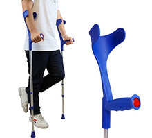 Load image into Gallery viewer, PEPE Mobility Forearm Crutches for Adults (x2 Units) Open Cuff, Adjustable Height, Aluminium, Made in Europe Blue