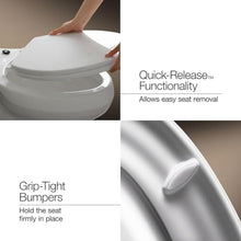 Load image into Gallery viewer, Contoured Seat with Grip-Tight Bumpers, Quick-Attach Hardware, No Slam Toilet Seat, White