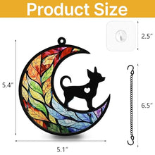 Load image into Gallery viewer, PawSailor Dog Memorial Suncatcher, Memorial Gifts with Sympathy Card & Dog Fur Storage Keychain, Moon Design Gift for Loss of Pet (Rainbow)