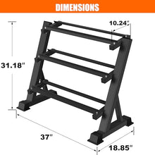 Load image into Gallery viewer, 3 Tier Dumbbell Rack, 1200LBS Heavy Duty Weight Rack for Home Gym- Dumbbell Rack Stand Only