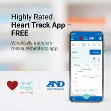 Load image into Gallery viewer, A&D Medical Digital Body Weight Scale - UC-352BLE - Bluetooth Bathroom Weight Machine, Syncs with A&D Heart Track App - 450lb (200kg) - Batteries Included, Black