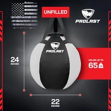 Load image into Gallery viewer, PROLAST Wrecking Ball Heavy Punching Bag for Adults, Hook and Uppercut, Body Snatcher, Boxing, MMA, Muay Thai Training Equipment, Unfilled, 65 lbs, Rhino White