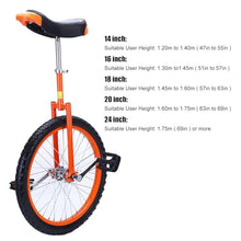 Load image into Gallery viewer, 24 Inch Single Wheel Cycling Exercise Bicycle for Office Workers, Students, Cycling Enthusiasts(Orange,24")