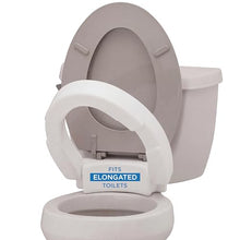 Load image into Gallery viewer, NOVA Medical Products Hinged Toilet Seat Riser Lift Up and Down Raised Toilet Seat For Under Seat For Elongated Seat Color, White, (Pack of ), 1 Count