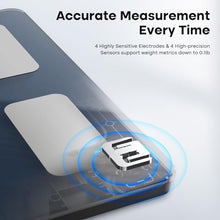 Load image into Gallery viewer, GE Smart Scale for Body Weight, BMI, Fat, Muscle Mass, Digital Bathroom Scales 500lbs Bluetooth 11.8" Large Platform Weighing Machine Health Monitor with App, Dark Blue