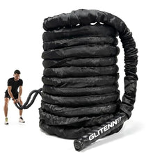 Load image into Gallery viewer, Battle Ropes Black Workout Rope 1 inch Battle Ropes for Home Gym 30ft Exercise Ropes for Working Out Heavy Ropes for Exercise Training Weighted Rope Weighted Workout Rope Battle Rope
