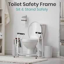 Load image into Gallery viewer, Vive Toilet Safety Rail with Arms - Toilet Support Frame w/Handles for Seniors