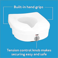 Load image into Gallery viewer, Carex Health Brands Carex E-Z Lock Raised Toilet Seat, Adds 5 Inches to Toilet Height, Elderly and Handicap Toilet Seat with Handles