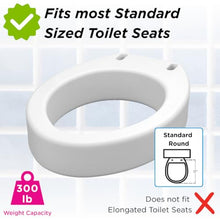 Load image into Gallery viewer, NOVA Raised Toilet Seat for Seniors & Post-Surgery Recovery – Standard Bolt-On Under-Seat Design Uses Existing Toilet Seat & Lid, 3.5” Elevation, 300 lb Capacity, Durable Plastic, Easy Install