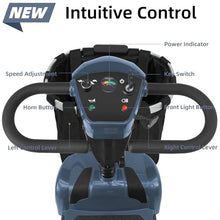 Load image into Gallery viewer, 20 Miles 4 Wheels Mobility Scooter for Seniors/Adults Up to 300LBS,350W Electric Wheelchair Detachable Lithium Battery,Dual Baskets,Rotating Seat,with Taillight, USB Charging, Gray 18AH