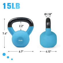 Load image into Gallery viewer, RitFit Neoprene Coated Kettlebell Weight Set, Solid Cast Iron