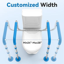 Load image into Gallery viewer, Loyoda Toilet Safety Rails with Big Non-Slip Foot Pads, Adjustable Width & Height Toilet Safety Frame, 350 LBS, Toilet Handles for Elderly and Disabled