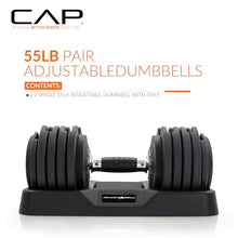 Load image into Gallery viewer, CAP ADJUSTABELL® 55 lb Pair of Adjustable Dumbbells with Contoured Full Rotation Handle