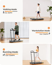 Load image into Gallery viewer, Acezoe 3 in 1 Under Desk Treadmill with Incline, Walking Pad with Removable Desk Workstation, Adjustable Height for Different Need, 300lbs Capacity, Foldable Compact for Home Small Office,Yellow