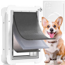 Load image into Gallery viewer, 3-Flap Steel Medium Dog Door for Door with Metal Sliding Lock Panel