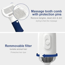 Load image into Gallery viewer, 3-in-1 Dog Hair Dryer with Slicker Brush for Small and Medium-Sized Dogs and Cats Pet Hair Dryer Dog Blow Dryer Portable Overheat Protection Adjustable Temperature