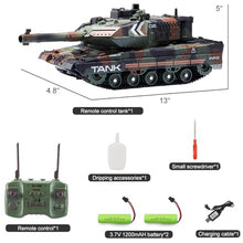 Load image into Gallery viewer, RC Tank that Shoots for Kids - 2.4Ghz Remote Control Army Tank Toys with Auto Demo Sound Light Smoke