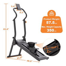 Load image into Gallery viewer, Magnetic Stair Stepper for Home, 16-Level Adjustable Resistance up to 77LBS, 350LBS Capacity, with Cup Holder & Bluetooth APP, Folding Compact Cardio Climber(Black)