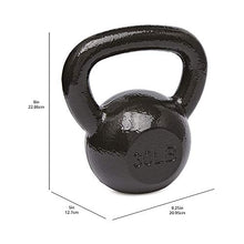 Load image into Gallery viewer, Amazon Basics Cast Iron Kettlebell for Strength Training, 30 Pounds, Black, Textured Wide Handle