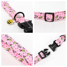 Load image into Gallery viewer, ARING PET Bee Dog Collar, Cute Spring Summer Pink Yellow Honeybees Pet Collars for Puppy Small Medium Large Boy Girl Dogs-XL