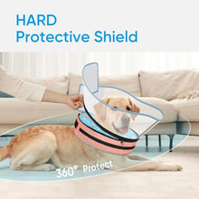Load image into Gallery viewer, Sponge Dog Cone Collar, Dog Donut Collar After Surgery with Clear Shield, Adjustable Soft Cone for Dogs to Stop Licking-Comfy Cone for Large Medium Small Dogs (DonutBlue,XL)