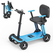 Load image into Gallery viewer, PAISEEC L5 Mobility Scooter 32 lbs Ultra Lightweight, One-Step Folding Mobility Scooter, Electric Scooter with PAI Safety System, Airline Approved Mobility Scooter for Seniors (Blue, 15 Miles)