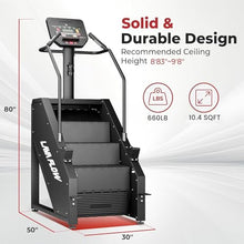 Load image into Gallery viewer, GMWD Stair Stepper Machine, Commercial Grade Stair Climber with Bluetooth, Stair Machine for Cardio, 15 Resistance Levels, 24-164 Steps/Min, Exercise Machine with LED Display for Home