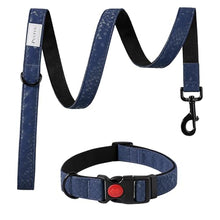 Load image into Gallery viewer, Soft Leather 4ft Dog Collar and Leash Set,Stylish 4ft PU Leather Dog Training Leash, Adjustable Durable Pet Collars with Quick Release Buckle for Large Dogs,Medium Dogs,Terracotta (Blue, 4 feet)