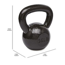 Load image into Gallery viewer, Amazon Basics Cast Iron Kettlebell for Strength Training, Wide Handle with Comfortable Grip, 35 Pounds, Black