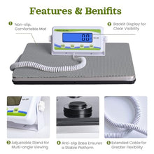 Load image into Gallery viewer, Extra Wide Medical Physician Scale - 440 lb/200 kg Capacity, High Accuracy Digital Display, Heavy Duty Portable Body Weight Scale for Home, Office, Hospital, Gym & Bariatric Use