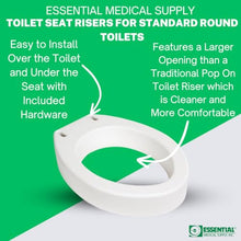 Load image into Gallery viewer, Essential Medical Supply Standard Bowl Round Toilet Seat Riser with 3.5" Rise - 17.5" x 13.5" x 3.5", Elevating and Raising Toilet Seat for Seniors, Adults and The Elderly with 300lb Weight Capacity